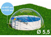 Круглый купольный тент павильон d550см Pool Tent для бассейнов и СПА PT550-G серый