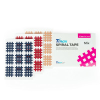 Кросс-тейп Tmax Spiral Tape Type Mix A 423731 3 цвета: синий, красный, телесный (20 листов)