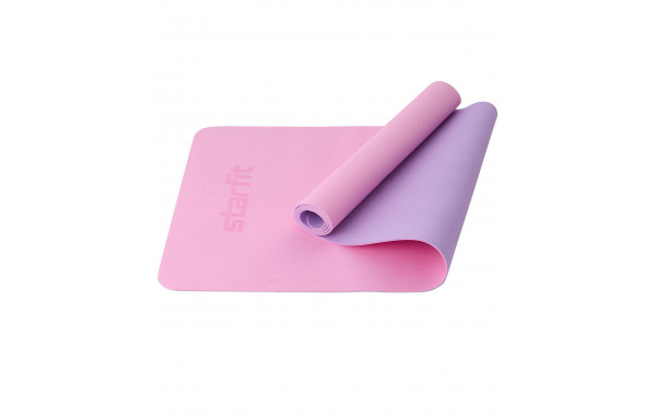 Коврик для йоги и фитнеса 183x61x0,4см Star Fit TPE FM-201 розовый пастель\фиолетовый пастель 600_380