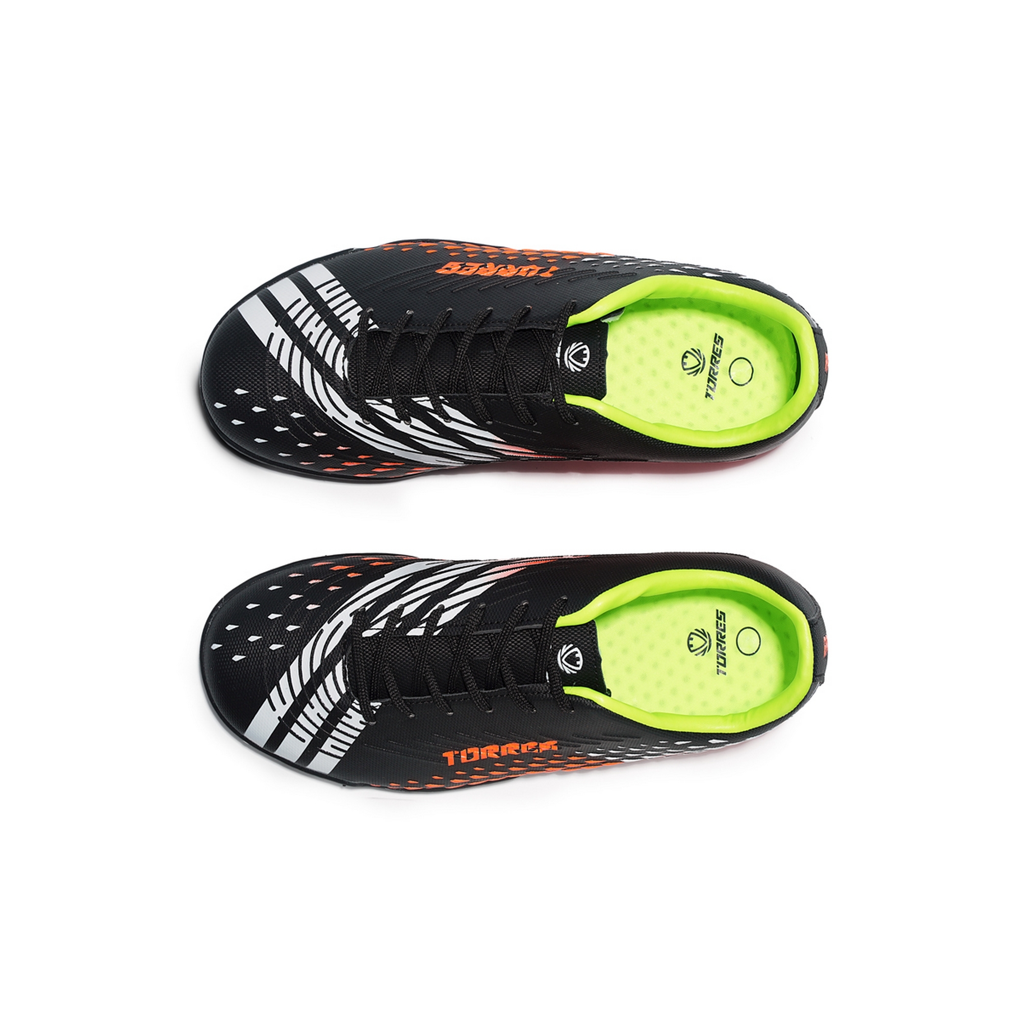 Бутсы зальные детские Torres RAYO KID TS134235-124 чёрно-оранжевый 2000_2000