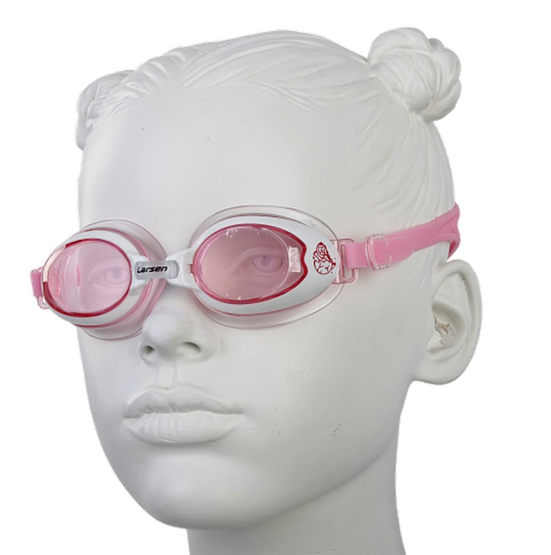 Очки для плавания детские Larsen DR15 розовый 795_800