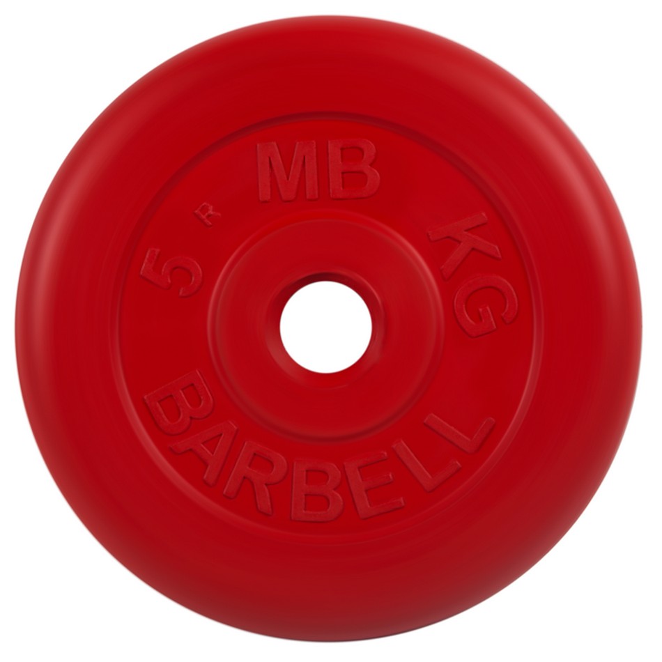 Диск обрезиненный d26мм MB Barbell MB-PltC26-5 5 кг красный 950_950