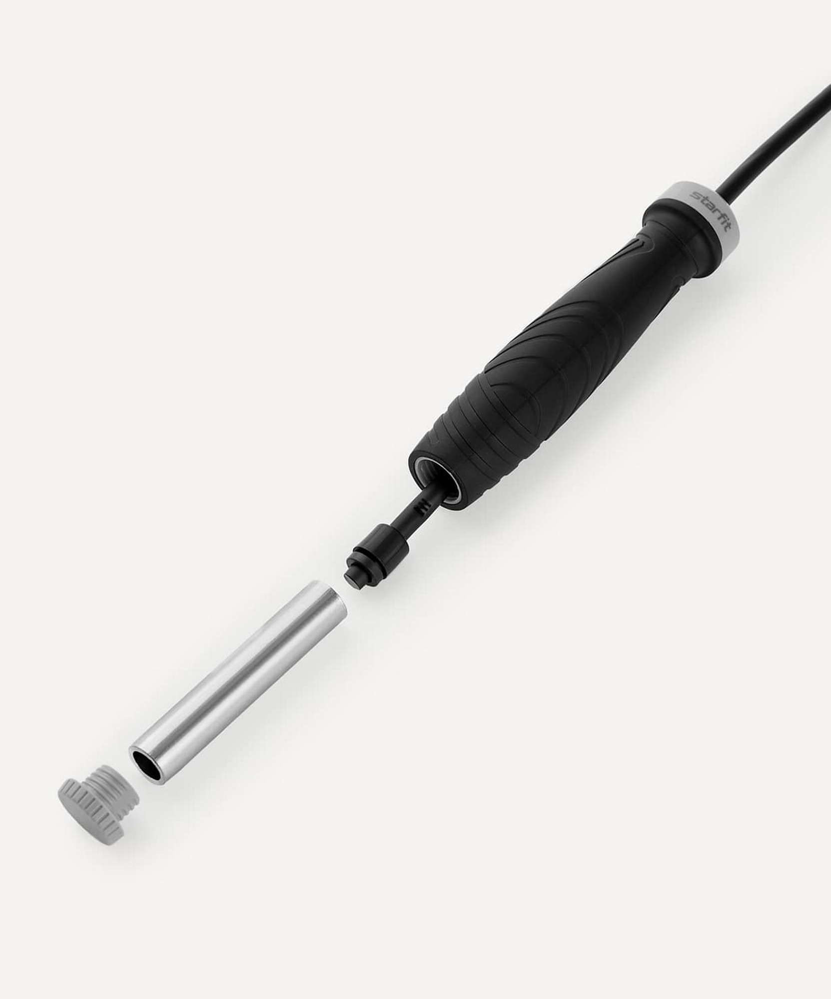 Скакалка ПВХ, с утяжелителями, 3м Star Fit RP-601 черный 1663_2000