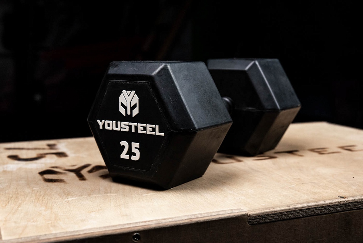 Гантель обрезиненная YouSteel HEX DB 5 кг 1197_800