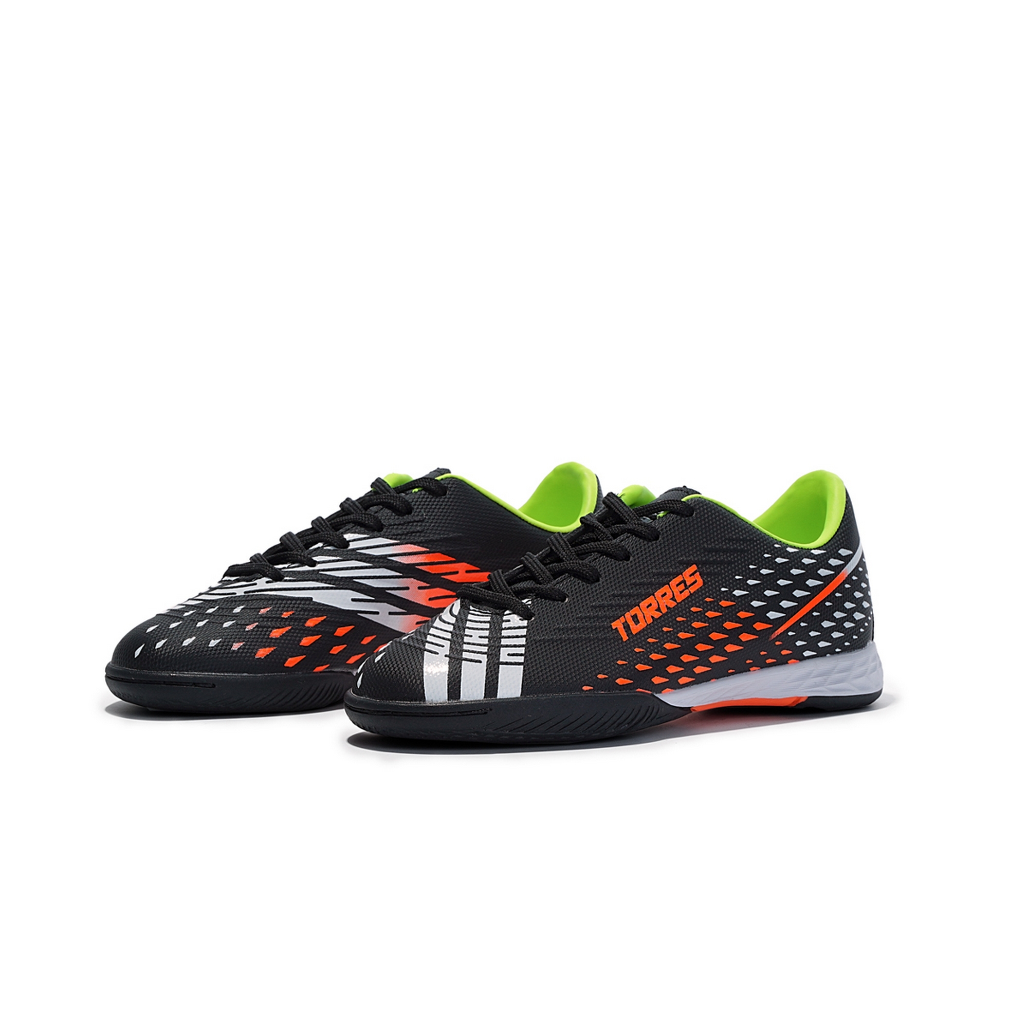 Бутсы зальные детские Torres RAYO KID TS134235-124 чёрно-оранжевый 2000_2000