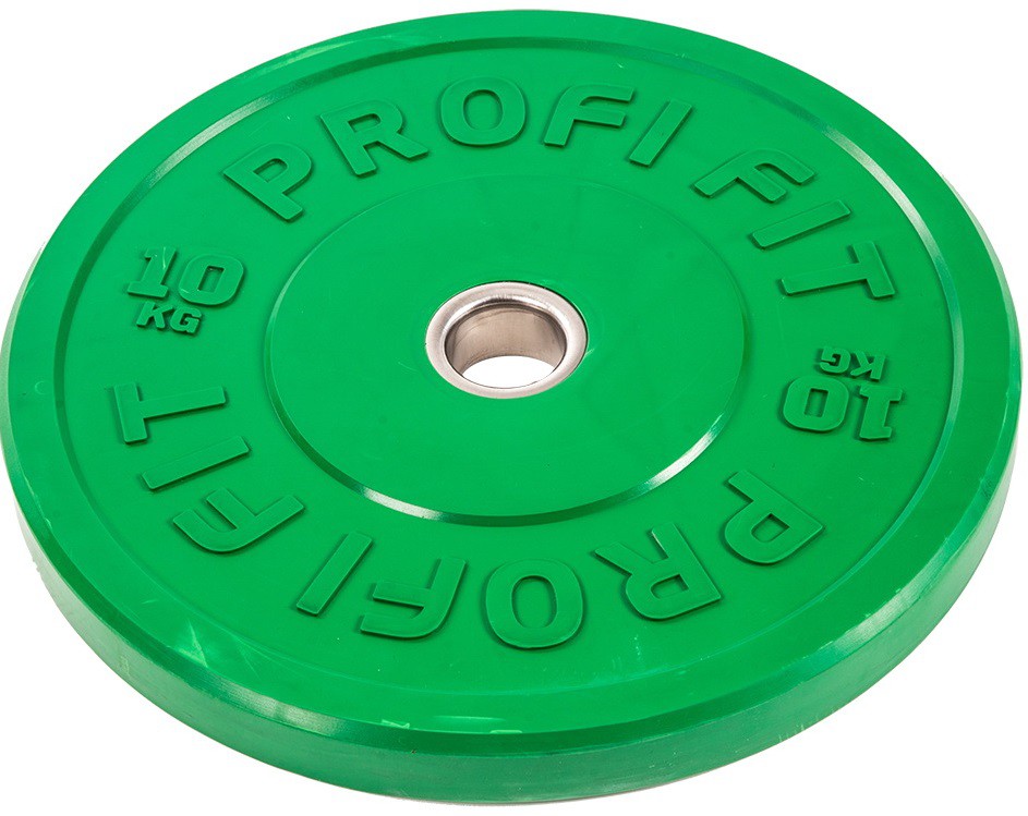 Диск для штанги каучуковый, цветной, d51 10кг Profi-Fit 943_749