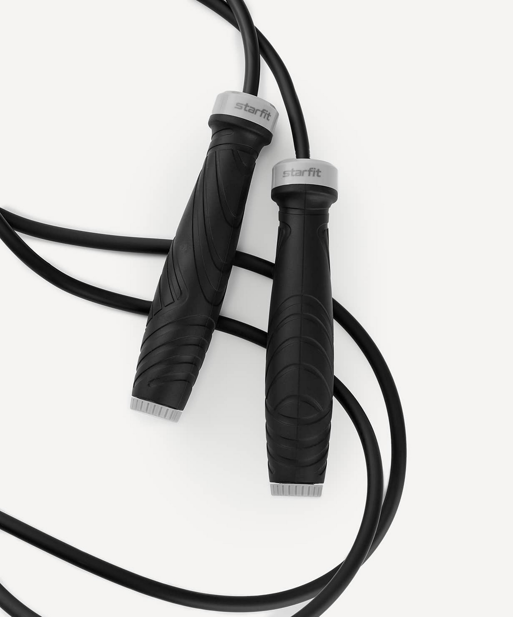 Скакалка ПВХ, с утяжелителями, 3м Star Fit RP-601 черный 1663_2000